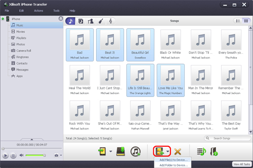 Copy files from PC to iPhone